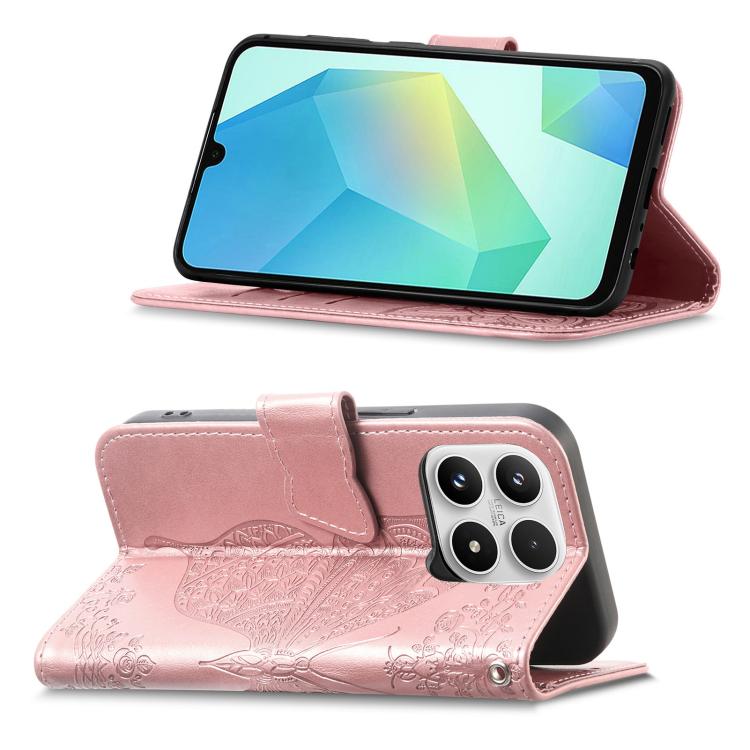 Butterfly Love Flower Embossed Leather Phone Case, For Xiaomi 17, For Xiaomi Poco M7 4G 169mm, For Xiaomi 15T Pro, For Xiaomi 15T, For Xiaomi 15 Ultra, For Xiaomi 15 Pro