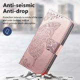 Butterfly Love Flower Embossed Leather Phone Case, For Xiaomi 17, For Xiaomi Poco M7 4G 169mm, For Xiaomi 15T Pro, For Xiaomi 15T, For Xiaomi 15 Ultra, For Xiaomi 15 Pro