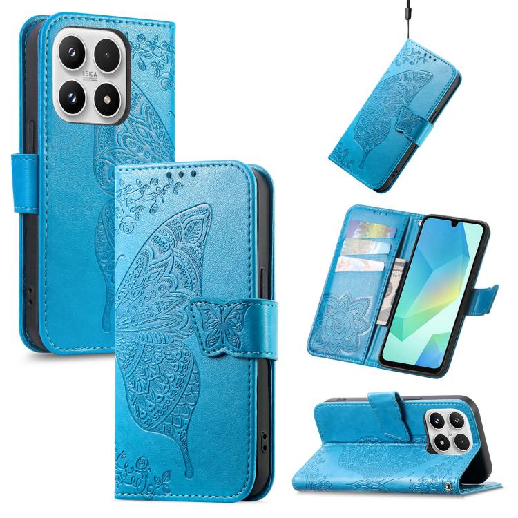 Butterfly Love Flower Embossed Leather Phone Case, For Xiaomi 17, For Xiaomi Poco M7 4G 169mm, For Xiaomi 15T Pro, For Xiaomi 15T, For Xiaomi 15 Ultra, For Xiaomi 15 Pro
