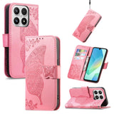 Butterfly Love Flower Embossed Leather Phone Case, For Xiaomi 17, For Xiaomi Poco M7 4G 169mm, For Xiaomi 15T Pro, For Xiaomi 15T, For Xiaomi 15 Ultra, For Xiaomi 15 Pro