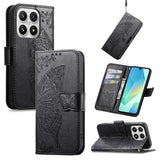 Butterfly Love Flower Embossed Leather Phone Case, For Xiaomi 17, For Xiaomi Poco M7 4G 169mm, For Xiaomi 15T Pro, For Xiaomi 15T, For Xiaomi 15 Ultra, For Xiaomi 15 Pro