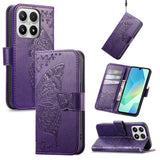 Butterfly Love Flower Embossed Leather Phone Case, For Xiaomi 17, For Xiaomi Poco M7 4G 169mm, For Xiaomi 15T Pro, For Xiaomi 15T, For Xiaomi 15 Ultra, For Xiaomi 15 Pro