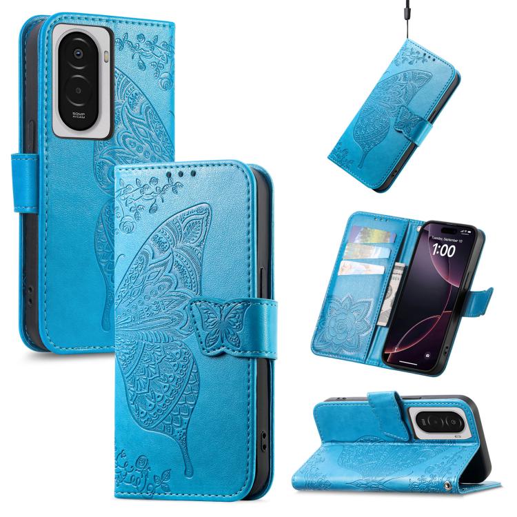 Butterfly Love Flower Embossed Leather Phone Case, For Xiaomi 17, For Xiaomi Poco M7 4G 169mm, For Xiaomi 15T Pro, For Xiaomi 15T, For Xiaomi 15 Ultra, For Xiaomi 15 Pro