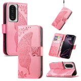 Butterfly Love Flower Embossed Leather Phone Case, For Xiaomi 17, For Xiaomi Poco M7 4G 169mm, For Xiaomi 15T Pro, For Xiaomi 15T, For Xiaomi 15 Ultra, For Xiaomi 15 Pro