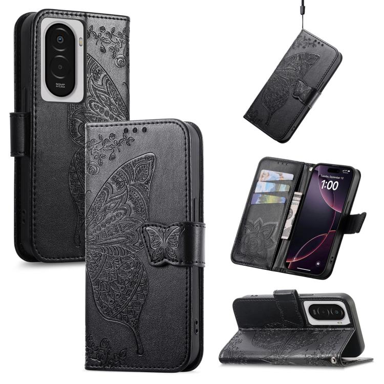 Butterfly Love Flower Embossed Leather Phone Case, For Xiaomi 17, For Xiaomi Poco M7 4G 169mm, For Xiaomi 15T Pro, For Xiaomi 15T, For Xiaomi 15 Ultra, For Xiaomi 15 Pro