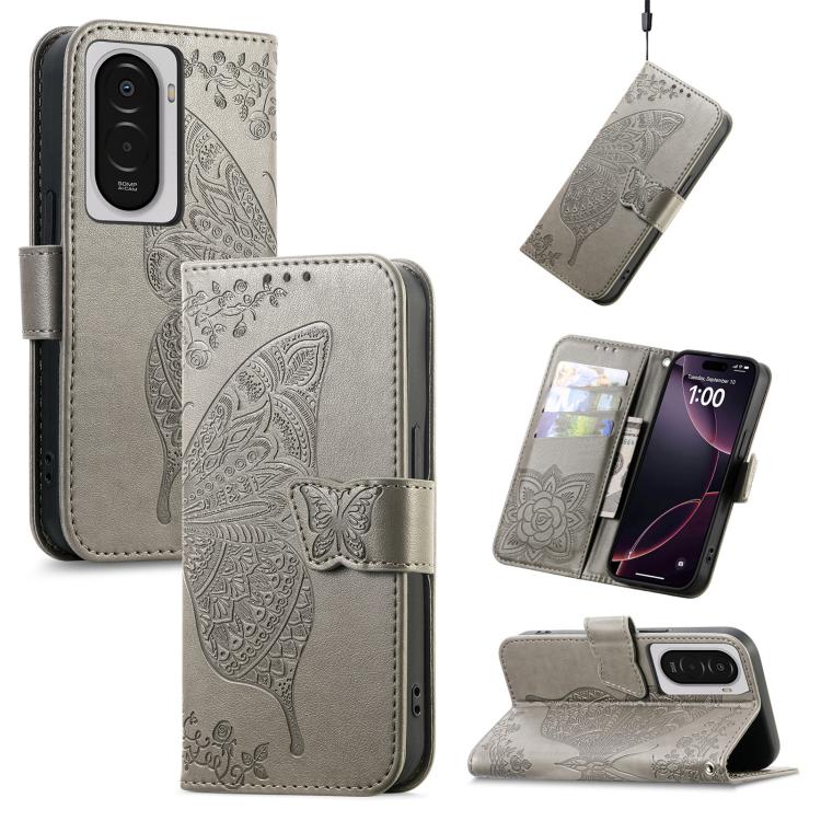 Butterfly Love Flower Embossed Leather Phone Case, For Xiaomi 17, For Xiaomi Poco M7 4G 169mm, For Xiaomi 15T Pro, For Xiaomi 15T, For Xiaomi 15 Ultra, For Xiaomi 15 Pro
