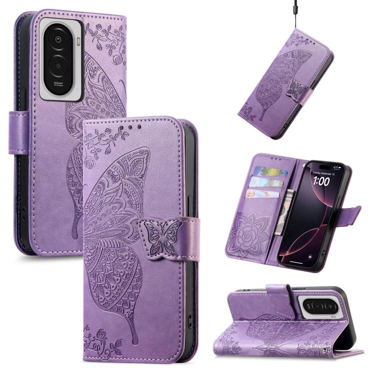 Butterfly Love Flower Embossed Leather Phone Case, For Xiaomi 17, For Xiaomi Poco M7 4G 169mm, For Xiaomi 15T Pro, For Xiaomi 15T, For Xiaomi 15 Ultra, For Xiaomi 15 Pro