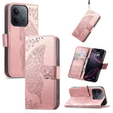 Butterfly Love Flower Embossed Leather Phone Case, For Xiaomi Redmi Note 12R, For Xiaomi 13T, For Redmi 15C 5G / 4G Glodal 171mm