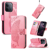 Butterfly Love Flower Embossed Leather Phone Case, For Xiaomi Redmi Note 12R, For Xiaomi 13T, For Redmi 15C 5G / 4G Glodal 171mm