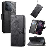 Butterfly Love Flower Embossed Leather Phone Case, For Xiaomi Redmi Note 12R, For Xiaomi 13T, For Redmi 15C 5G / 4G Glodal 171mm