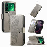 Butterfly Love Flower Embossed Leather Phone Case, For Xiaomi Poco X8 Pro Max 5G, For Xiaomi Poco X8 Pro 5G, For Redmi Turbo 5 Max 5G, For Redmi Turbo 5 5G, For Xiaomi 17 Pro Max, For Xiaomi 17 Pro