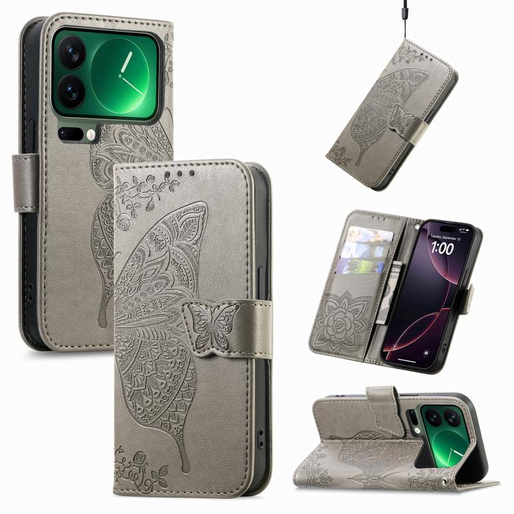 Butterfly Love Flower Embossed Leather Phone Case, For Xiaomi Poco X8 Pro Max 5G, For Xiaomi Poco X8 Pro 5G, For Redmi Turbo 5 Max 5G, For Redmi Turbo 5 5G, For Xiaomi 17 Pro Max, For Xiaomi 17 Pro