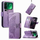 Butterfly Love Flower Embossed Leather Phone Case, For Xiaomi Poco X8 Pro Max 5G, For Xiaomi Poco X8 Pro 5G, For Redmi Turbo 5 Max 5G, For Redmi Turbo 5 5G, For Xiaomi 17 Pro Max, For Xiaomi 17 Pro