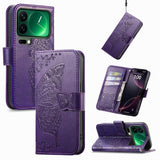 Butterfly Love Flower Embossed Leather Phone Case, For Xiaomi Poco X8 Pro Max 5G, For Xiaomi Poco X8 Pro 5G, For Redmi Turbo 5 Max 5G, For Redmi Turbo 5 5G, For Xiaomi 17 Pro Max, For Xiaomi 17 Pro