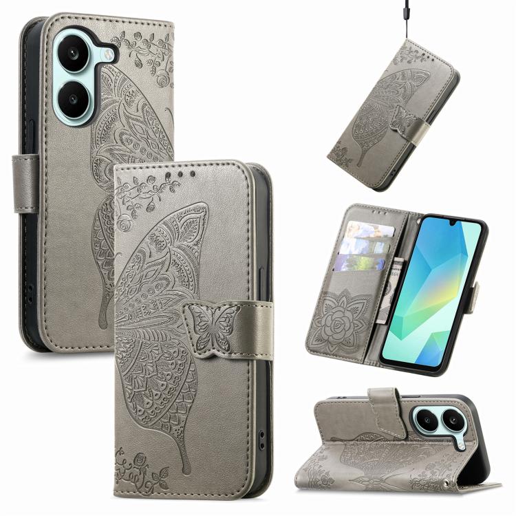 Butterfly Love Flower Embossed Leather Phone Case, For Xiaomi Poco X8 Pro Max 5G, For Xiaomi Poco X8 Pro 5G, For Redmi Turbo 5 Max 5G, For Redmi Turbo 5 5G, For Xiaomi 17 Pro Max, For Xiaomi 17 Pro