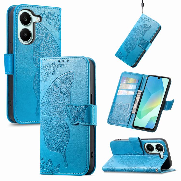 Butterfly Love Flower Embossed Leather Phone Case, For Xiaomi Poco X8 Pro Max 5G, For Xiaomi Poco X8 Pro 5G, For Redmi Turbo 5 Max 5G, For Redmi Turbo 5 5G, For Xiaomi 17 Pro Max, For Xiaomi 17 Pro