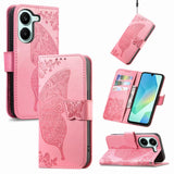 Butterfly Love Flower Embossed Leather Phone Case, For Xiaomi Poco X8 Pro Max 5G, For Xiaomi Poco X8 Pro 5G, For Redmi Turbo 5 Max 5G, For Redmi Turbo 5 5G, For Xiaomi 17 Pro Max, For Xiaomi 17 Pro