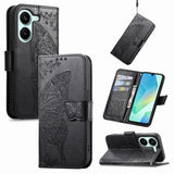 Butterfly Love Flower Embossed Leather Phone Case, For Xiaomi Poco X8 Pro Max 5G, For Xiaomi Poco X8 Pro 5G, For Redmi Turbo 5 Max 5G, For Redmi Turbo 5 5G, For Xiaomi 17 Pro Max, For Xiaomi 17 Pro
