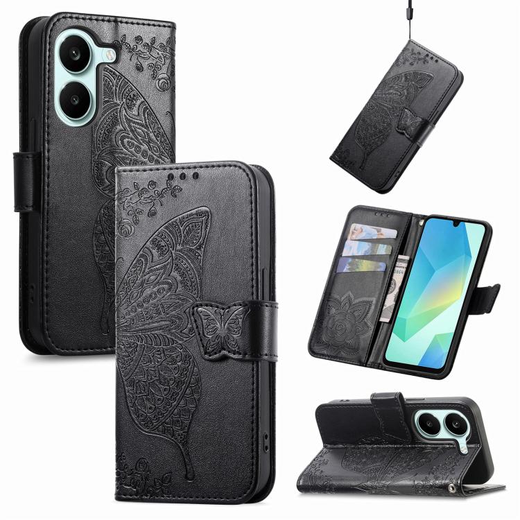 Butterfly Love Flower Embossed Leather Phone Case, For Xiaomi Poco X8 Pro Max 5G, For Xiaomi Poco X8 Pro 5G, For Redmi Turbo 5 Max 5G, For Redmi Turbo 5 5G, For Xiaomi 17 Pro Max, For Xiaomi 17 Pro