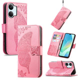Butterfly Love Flower Embossed Leather Phone Case, For Xiaomi Poco X8 Pro Max 5G, For Xiaomi Poco X8 Pro 5G, For Redmi Turbo 5 Max 5G, For Redmi Turbo 5 5G, For Xiaomi 17 Pro Max, For Xiaomi 17 Pro