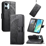 Butterfly Love Flower Embossed Leather Phone Case, For Xiaomi Poco X8 Pro Max 5G, For Xiaomi Poco X8 Pro 5G, For Redmi Turbo 5 Max 5G, For Redmi Turbo 5 5G, For Xiaomi 17 Pro Max, For Xiaomi 17 Pro