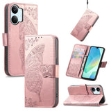Butterfly Love Flower Embossed Leather Phone Case, For Xiaomi Poco X8 Pro Max 5G, For Xiaomi Poco X8 Pro 5G, For Redmi Turbo 5 Max 5G, For Redmi Turbo 5 5G, For Xiaomi 17 Pro Max, For Xiaomi 17 Pro