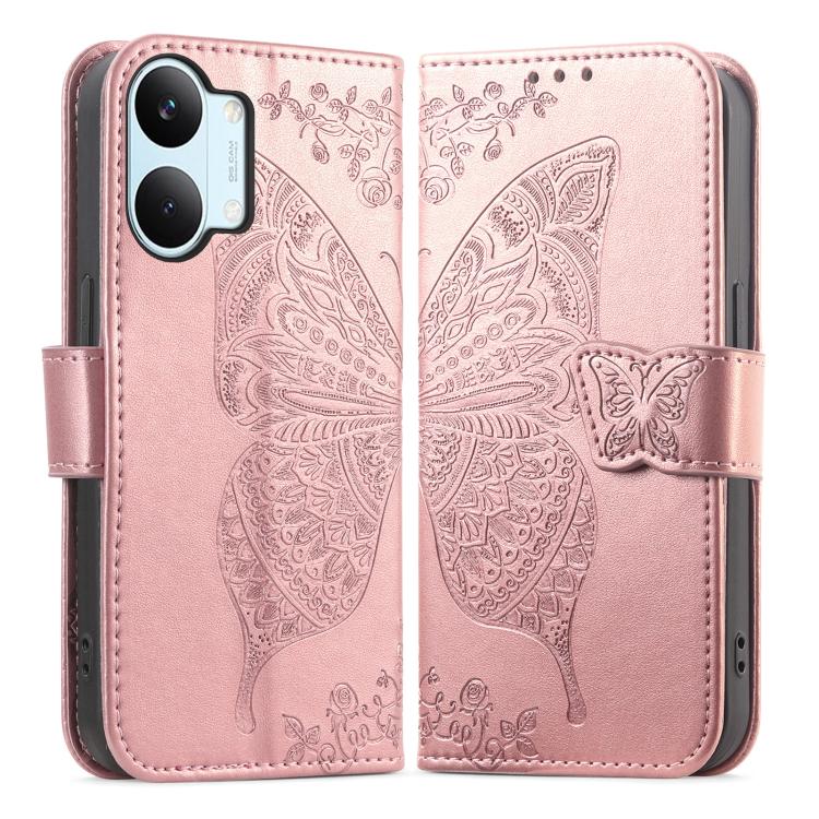 Butterfly Love Flower Embossed Leather Phone Case, For Xiaomi Poco X8 Pro Max 5G, For Xiaomi Poco X8 Pro 5G, For Redmi Turbo 5 Max 5G, For Redmi Turbo 5 5G, For Xiaomi 17 Pro Max, For Xiaomi 17 Pro