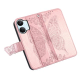 Butterfly Love Flower Embossed Leather Phone Case, For Xiaomi Poco X8 Pro Max 5G, For Xiaomi Poco X8 Pro 5G, For Redmi Turbo 5 Max 5G, For Redmi Turbo 5 5G, For Xiaomi 17 Pro Max, For Xiaomi 17 Pro