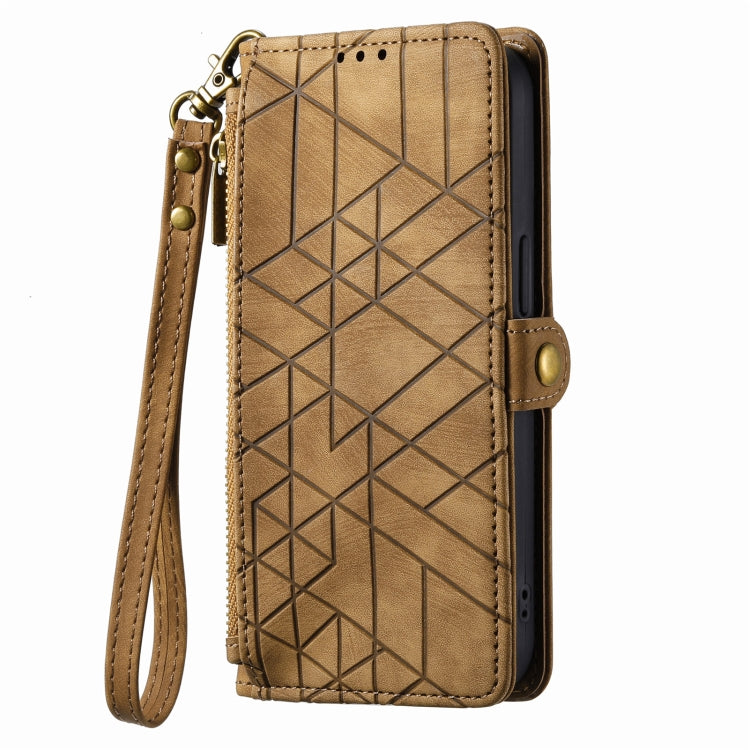 Geometric Zipper Wallet Side Buckle Leather Phone Case, For iPhone 11, For iPhone 11 Pro, For iPhone XR, For iPhone XS Max, For iPhone 7 Plus / 8 Plus, For iPhone 6 Plus / 6s Plus, For iPhone 6 / 6s