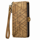 Geometric Zipper Wallet Side Buckle Leather Phone Case, For iPhone 11, For iPhone 11 Pro, For iPhone XR, For iPhone XS Max, For iPhone 7 Plus / 8 Plus, For iPhone 6 Plus / 6s Plus, For iPhone 6 / 6s