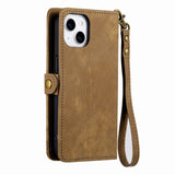 Geometric Zipper Wallet Side Buckle Leather Phone Case, For iPhone 11, For iPhone 11 Pro, For iPhone XR, For iPhone XS Max, For iPhone 7 Plus / 8 Plus, For iPhone 6 Plus / 6s Plus, For iPhone 6 / 6s