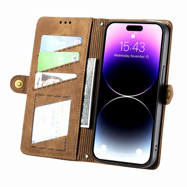 Geometric Zipper Wallet Side Buckle Leather Phone Case, For iPhone 11, For iPhone 11 Pro, For iPhone XR, For iPhone XS Max, For iPhone 7 Plus / 8 Plus, For iPhone 6 Plus / 6s Plus, For iPhone 6 / 6s