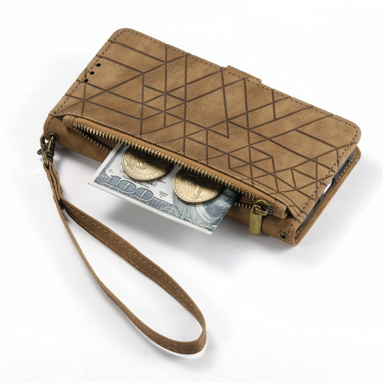 Geometric Zipper Wallet Side Buckle Leather Phone Case, For iPhone 11, For iPhone 11 Pro, For iPhone XR, For iPhone XS Max, For iPhone 7 Plus / 8 Plus, For iPhone 6 Plus / 6s Plus, For iPhone 6 / 6s
