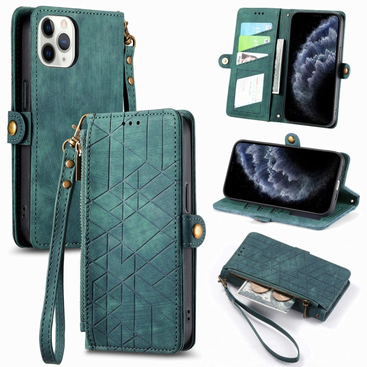 Geometric Zipper Wallet Side Buckle Leather Phone Case, For iPhone 11, For iPhone 11 Pro, For iPhone XR, For iPhone XS Max, For iPhone 7 Plus / 8 Plus, For iPhone 6 Plus / 6s Plus, For iPhone 6 / 6s