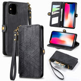 Geometric Zipper Wallet Side Buckle Leather Phone Case, For iPhone 11, For iPhone 11 Pro, For iPhone X / XS, For iPhone XR, For iPhone XS Max, For iPhone 7 Plus / 8 Plus, For iPhone 6 Plus / 6s Plus, For iPhone 6 / 6s