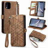 Geometric Zipper Wallet Side Buckle Leather Phone Case, For iPhone 11, For iPhone 11 Pro, For iPhone XR, For iPhone XS Max, For iPhone 7 Plus / 8 Plus, For iPhone 6 Plus / 6s Plus, For iPhone 6 / 6s