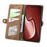 Geometric Zipper Wallet Side Buckle Leather Phone Case, For iPhone 16, For iPhone 15 Pro Max, For iPhone 15 Pro, For iPhone 15 Plus, For iPhone 15, For iPhone 14 Plus, For iPhone 14, For iPhone 14 Pro