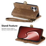 Geometric Zipper Wallet Side Buckle Leather Phone Case, For iPhone 16, For iPhone 15 Pro Max, For iPhone 15 Pro, For iPhone 15 Plus, For iPhone 15, For iPhone 14 Plus, For iPhone 14, For iPhone 14 Pro