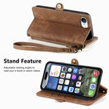 Geometric Zipper Wallet Side Buckle Leather Phone Case, For iPhone 17e / 16e, For iPhone 17 Pro Max, For iPhone 17 Pro, For iPhone 17, For iPhone Air, For iPhone 16 Pro Max, For iPhone 16 Pro, For iPhone 16 Plus