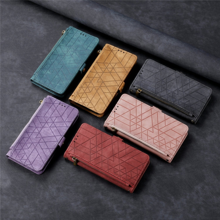 Geometric Zipper Wallet Side Buckle Leather Phone Case, For iPhone 11, For iPhone 11 Pro, For iPhone XR, For iPhone XS Max, For iPhone 7 Plus / 8 Plus, For iPhone 6 Plus / 6s Plus, For iPhone 6 / 6s