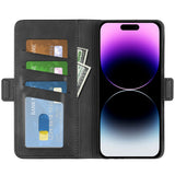 Dual-side Magnetic Buckle Horizontal Flip Leather Phone Case, For iPhone 15 Pro Max, For iPhone 15 Pro, For iPhone 15 Plus, For iPhone 15
