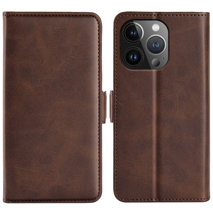 Dual-side Magnetic Buckle Horizontal Flip Leather Phone Case, For iPhone 15 Pro Max, For iPhone 15 Pro, For iPhone 15 Plus, For iPhone 15
