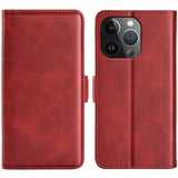 Dual-side Magnetic Buckle Horizontal Flip Leather Phone Case, For iPhone 15 Pro Max, For iPhone 15 Pro, For iPhone 15 Plus, For iPhone 15