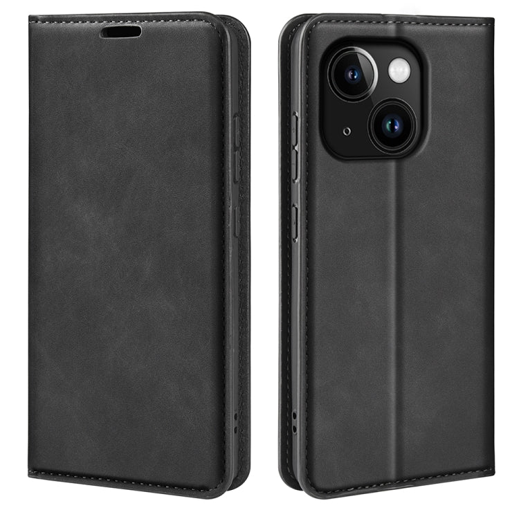Retro-skin Magnetic Suction Leather Phone Case, For iPhone 15 Pro Max, For iPhone 15 Pro, For iPhone 15 Plus, For iPhone 15