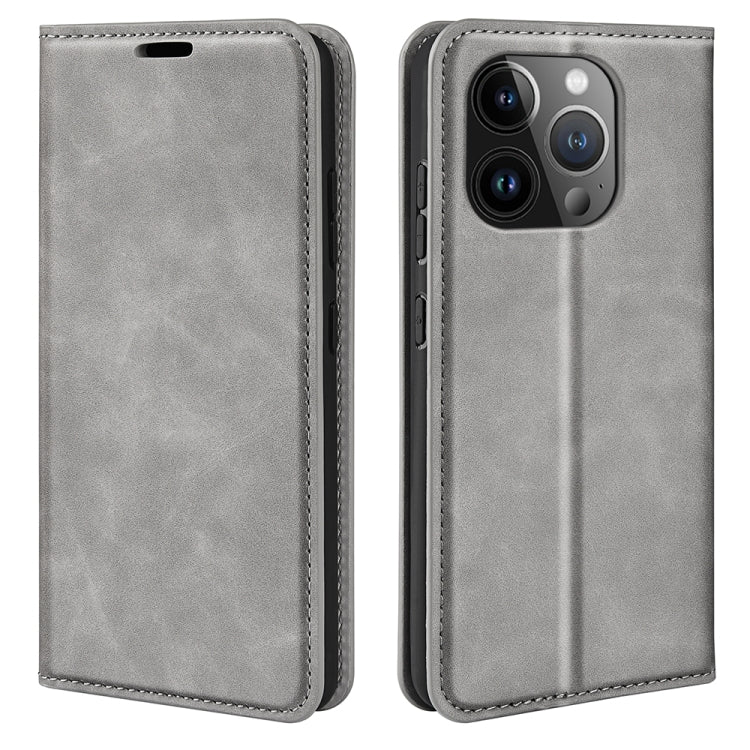Retro-skin Magnetic Suction Leather Phone Case, For iPhone 15 Pro Max, For iPhone 15 Pro, For iPhone 15 Plus, For iPhone 15