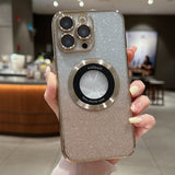 Gradient Glitter Electroplating MagSafe TPU Phone Case, For iPhone 16 Pro, For iPhone 16 Plus, For iPhone 15 Pro Max, For iPhone 15 Pro, For iPhone 15 Plus, For iPhone 15, For iPhone 14 Plus