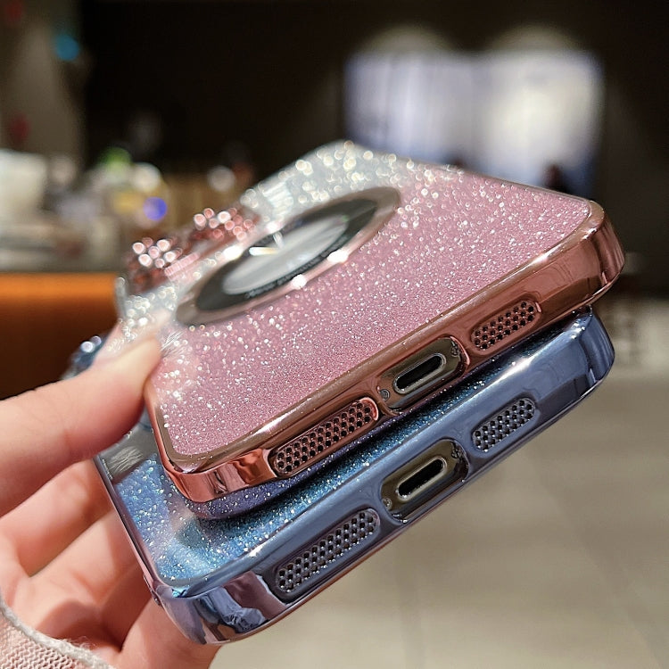 Gradient Glitter Electroplating MagSafe TPU Phone Case, For iPhone 16 Pro, For iPhone 16 Plus, For iPhone 15 Pro Max, For iPhone 15 Pro, For iPhone 15 Plus, For iPhone 15, For iPhone 14 Plus