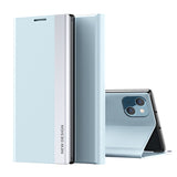 Side Electroplated Adsorption Leather Phone Case, For iPhone 15