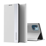 Side Electroplated Adsorption Leather Phone Case, For iPhone 15