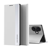 Side Electroplated Adsorption Leather Phone Case, For iPhone 16 Pro, For iPhone 16 Plus, For iPhone 16, For iPhone 15 Pro Max, For iPhone 15 Pro, For iPhone 15 Plus